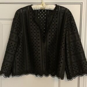 Zara faux leather Eyelet Lace top